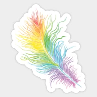 Rainbow Feather-purple Sticker